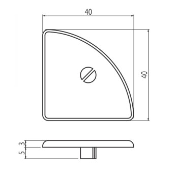 Zárókupak - R40-90° - Fekete - V2