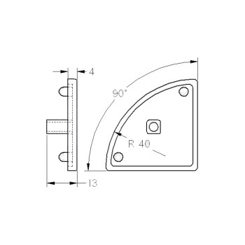 Zárókupak - R40-90° - Szürke