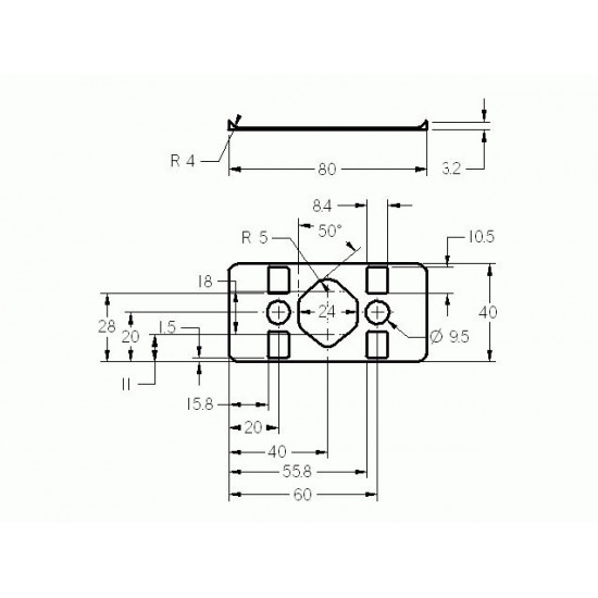 Tömítés - 80x40 - Pa - Szürke