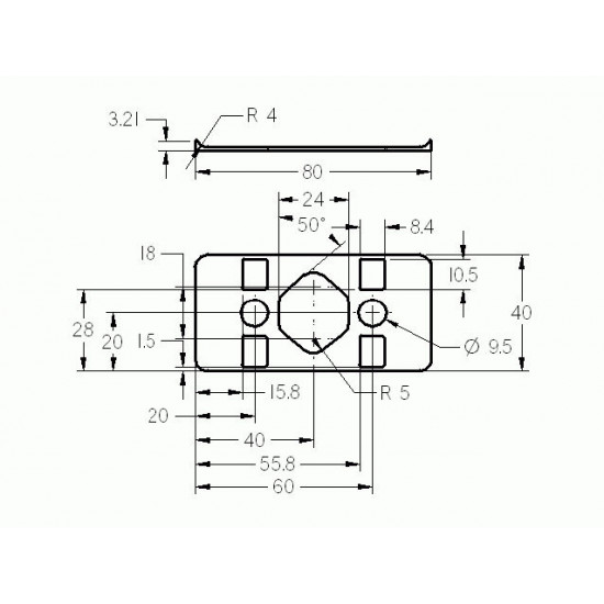 Tömítés - 80x40 - Pa - Szürke