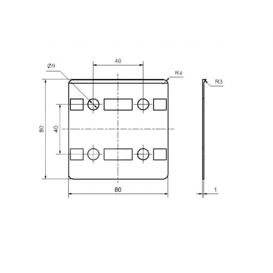 Tömítés - 80x80 - Pa - Szürke