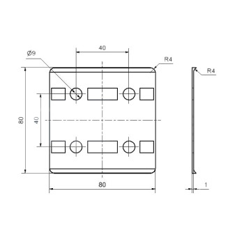 Tömítés - 80x80 - Pa - Szürke