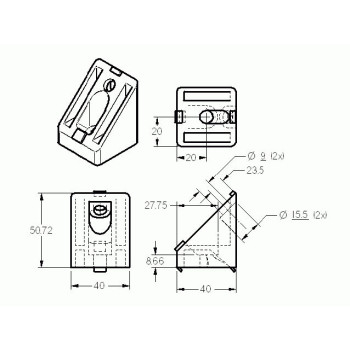 Sarokelem - 40x40 - Zn - 45