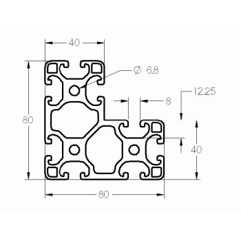 Aluprofil - Sarokprofil - 80x80x40 Könnyű