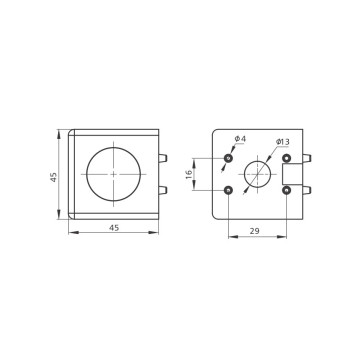 Kockaösszekötő - 45x45 - 2D - V2