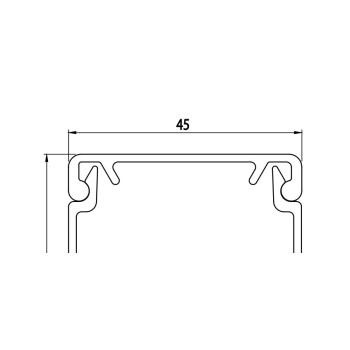Aluprofil - 45 Kábelcsatorna profil fedél