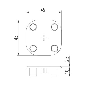 Zárókupak - 45x45 - Fekete