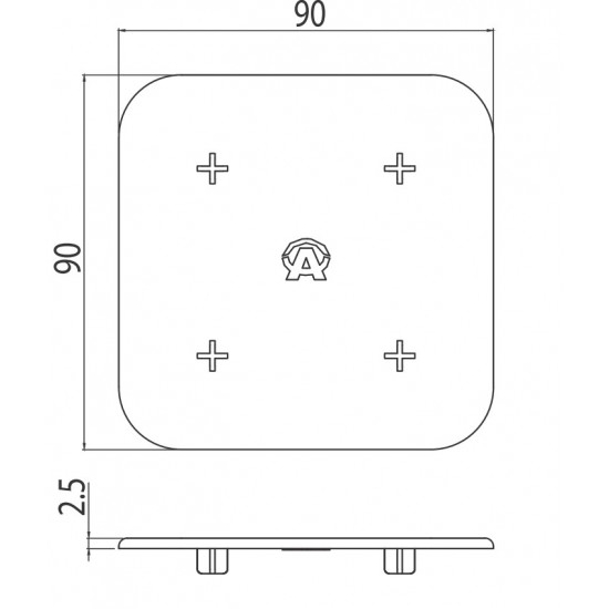 Zárókupak - 90x90 - Fekete