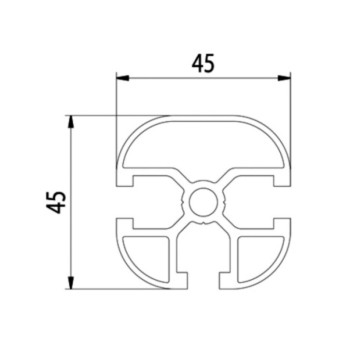 Aluprofil - 45x45 Egy oldalon zárt