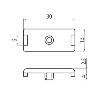 Zárókupak - 30x13 - Szürke