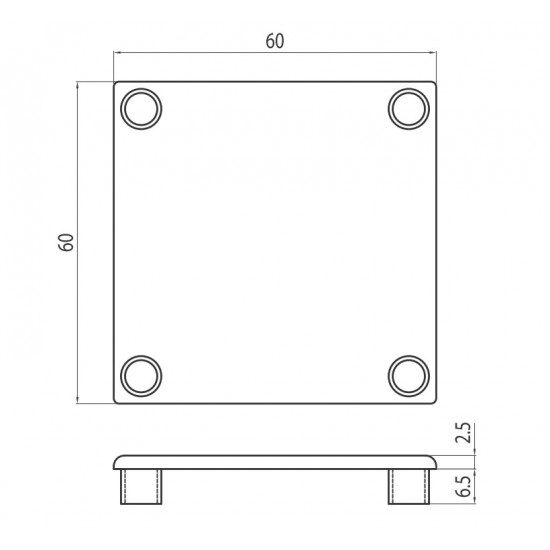 Zárókupak - 60x60 - Fekete