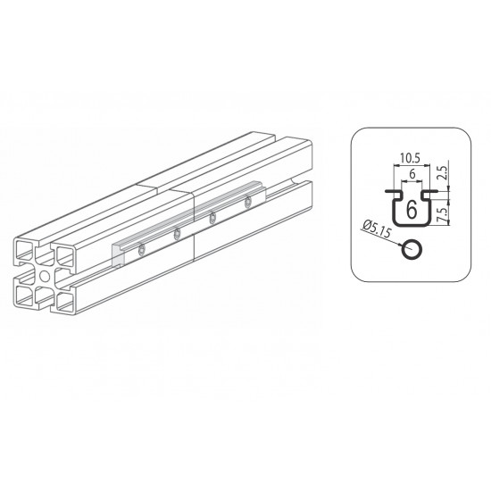 Összekötő elem M6 - L=120mm