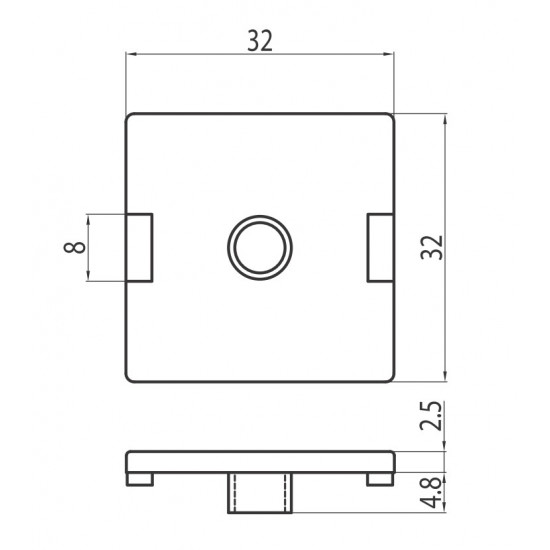 Zárókupak - 32x32 - Szürke