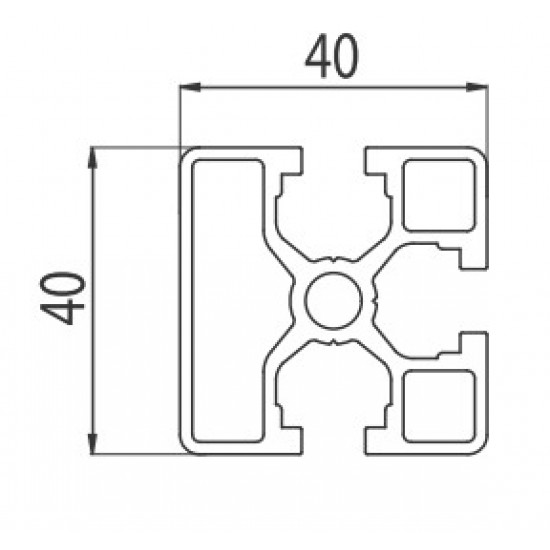 Aluprofil - 40x40 Egy oldalon zárt