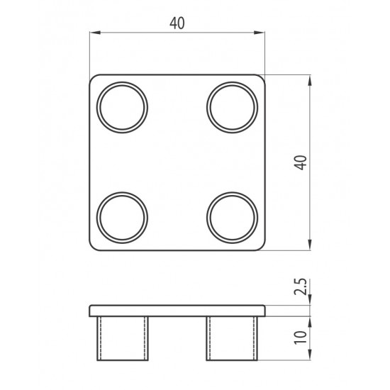 Zárókupak - 40x40 - Szürke