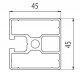 Aluprofil - 45x45 Három oldalon zárt Aluprofil - 45x45 Három oldalon zárt