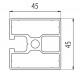 Aluprofil - 45x45 Három oldalon zárt