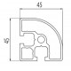 Aluprofil - 45x45 - R90 Aluprofil - 45x45 - R90
