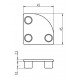 Zárókupak - 45x45-R90 - Fekete