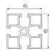 Aluprofil - 45x45 ECO