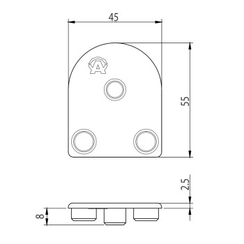 Zárókupak - 55x45-R180 - Szürke