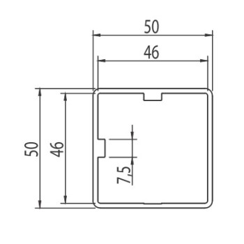 Aluprofil - 50x50 Teleszkóp