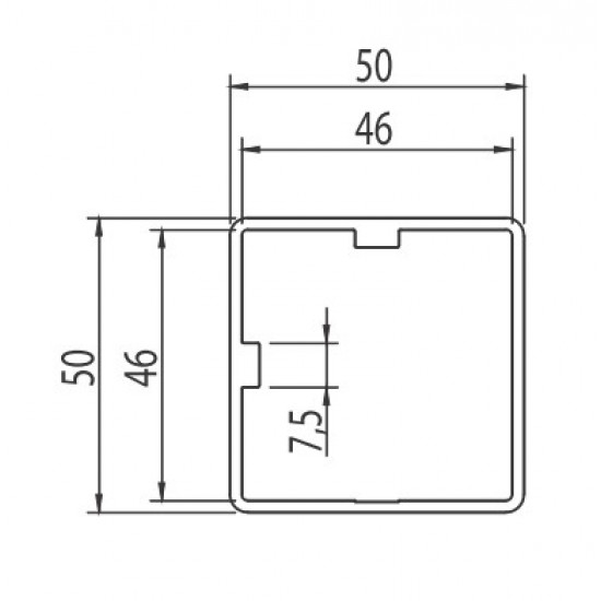 Aluprofil - 50x50 Teleszkóp