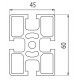 Aluprofil - 60x45 Aluprofil - 60x45