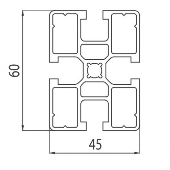 Aluprofil - 60x45 Könnyű