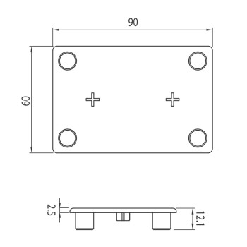 Zárókupak - 90x60 - Fekete