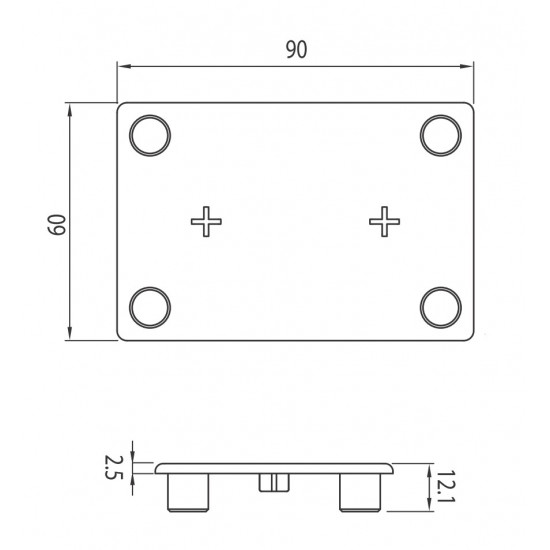 Zárókupak - 90x60 - Fekete