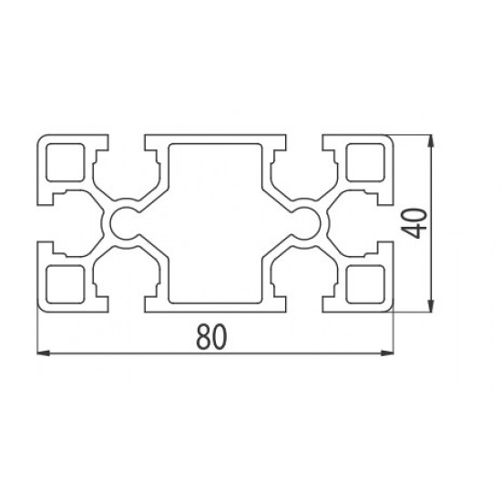 Aluprofil - 80x40