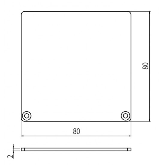 Kábelcsatorna Zárókupak - 80x80 - Alu