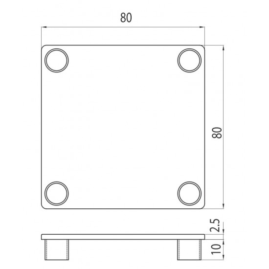 Zárókupak - 80x80 - Szürke