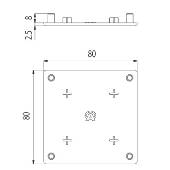 Zárókupak - 80x80- Nehéz típushoz - Fekete