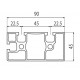 Aluprofil - 90x45 Két oldalon zárt - 90° Aluprofil - 90x45 Két oldalon zárt - 90°
