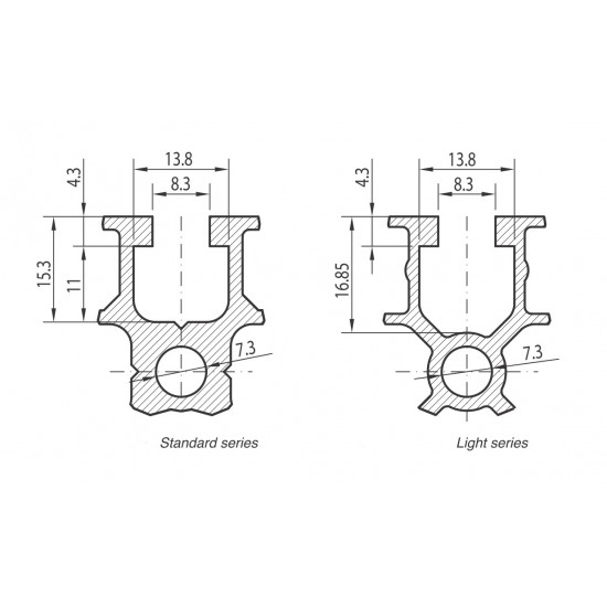 Aluprofil - 90x45 Két oldalon zárt - 90°