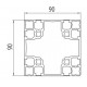 Aluprofil - 90x90 Négy oldalon zárt Aluprofil - 90x90 Négy oldalon zárt