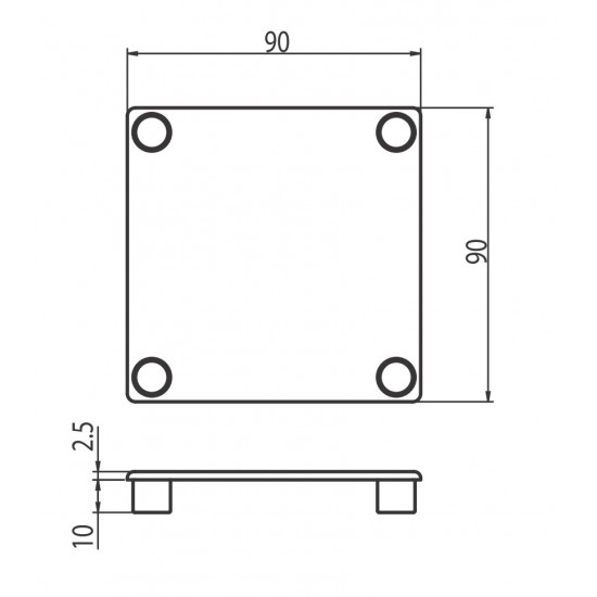 Zárókupak - 90x90 - Fekete