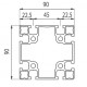 Aluprofil - 90x90 Könnyű Aluprofil - 90x90 Könnyű