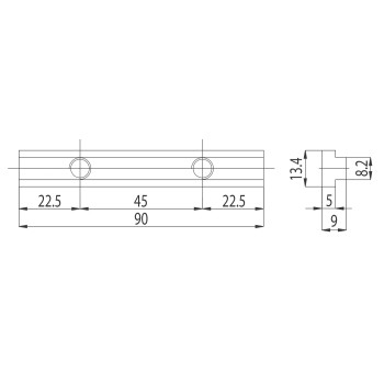 Összekötő elem - M8 - L=90mm