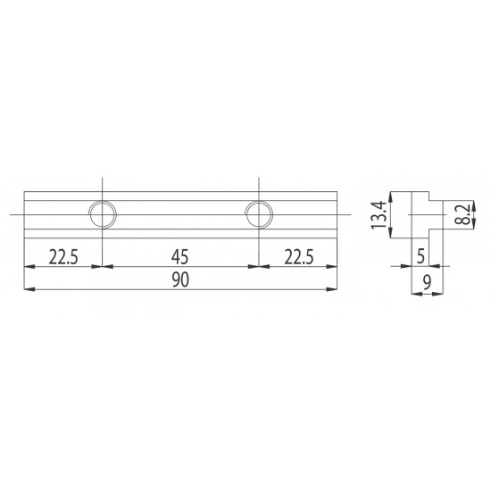 Összekötő elem - M8 - L=90mm