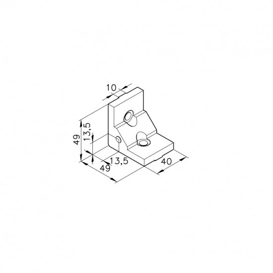 Sarokelem - B40S2 - 49 x 49 x 50