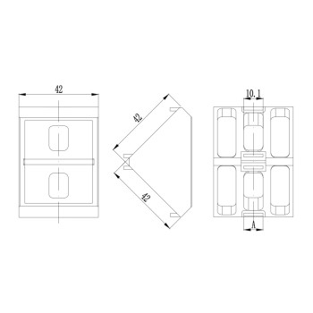 Sarokelem - 45x45 -Alu változat -V2