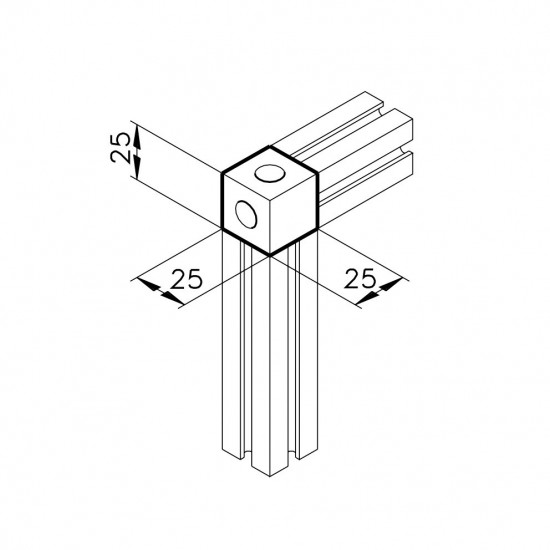 Kockaösszekötő - 25x25 - 2D