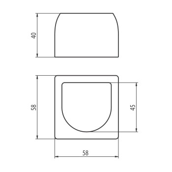 Takaró kupak lábhoz 40x40/45x45 - Pa