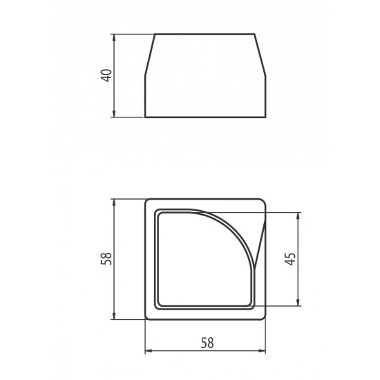 Takaró kupak lábhoz 40x40/45x45 - Pa