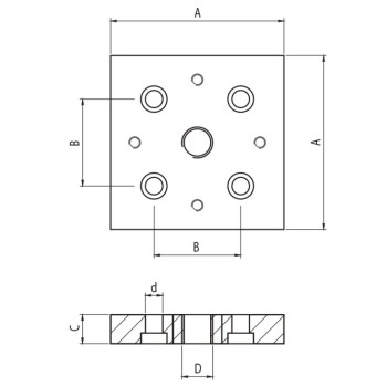 Talplemez - 100x100 - M20 - Alu