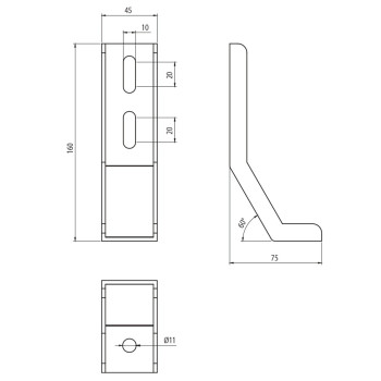 L Talp - 45x45 - RAL7040