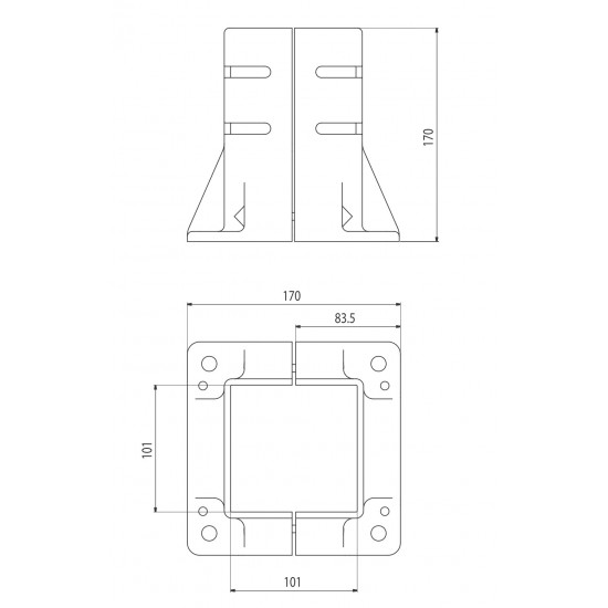 Talp - 100x100-es Aluprofilhoz